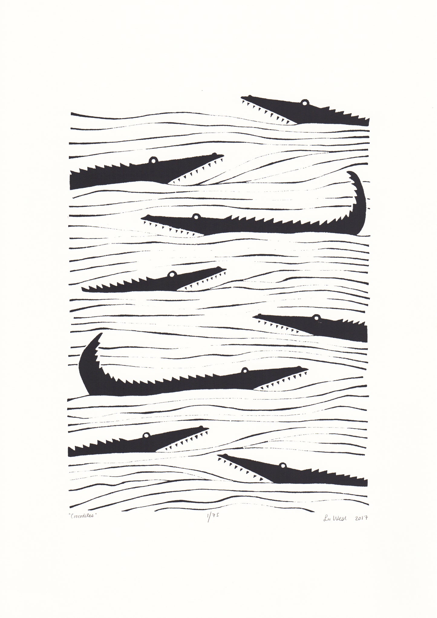 Crocodiles Screen Print in Black